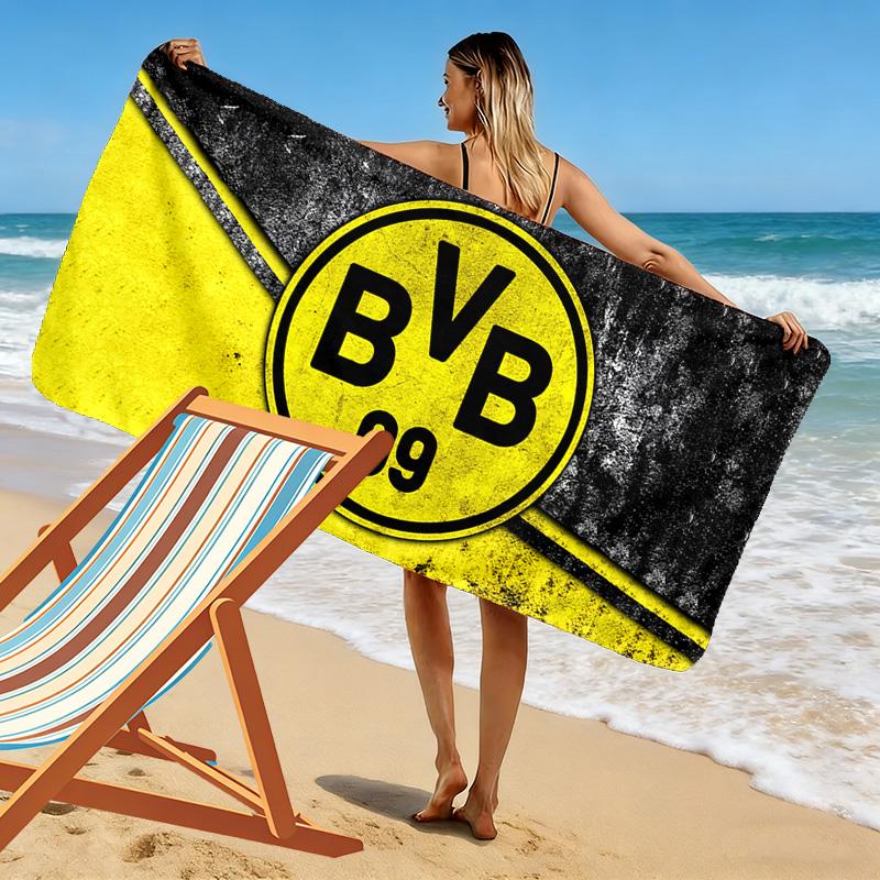 Borussia Dortmund Print Beach Towel, Large Soft Quick Dry Towel for Beach Camping Swimming