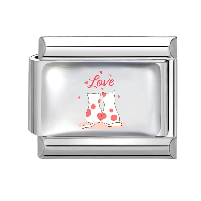 New Lovely Cat Dog Cow Fish Heart Y2K Wholesale Italian Charms Fit 9MM Stainless Steel Bracelet DIY Creative Jewelry Gifts