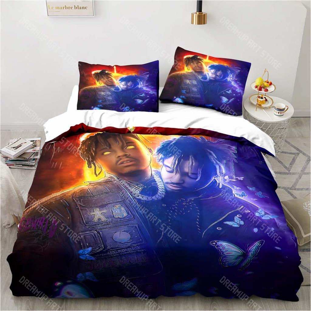 3D Rapper Juice Wrld 999 Bettwäsche-Set Bettdecke Bettwäsche-Sets Kissenbezug Bettbezug Kinderzimmer Bettwäsche-Set Luxus Geburtstag