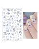 Autocollants 3D pour Nail Art, lignes ondulées abstraites colorées, décalcomanies à fleurs et feuilles florales, décoration d'ongles