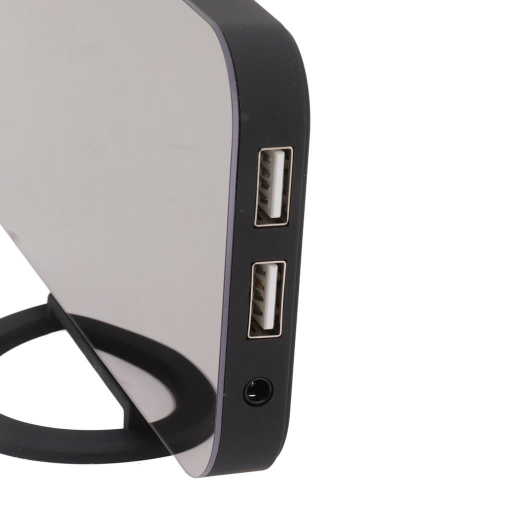 LED Mirror Digital Alarm Clock Large Brightness Colorful RGB Display Beside Digital Clock with Dual USB Ports