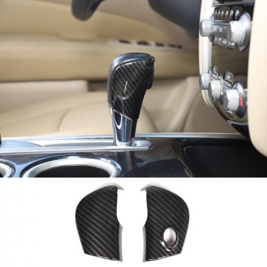 ABS Carbon fiber Center Gear Shift Knob Trim Cover For Nissan Pathfinder 2013-18