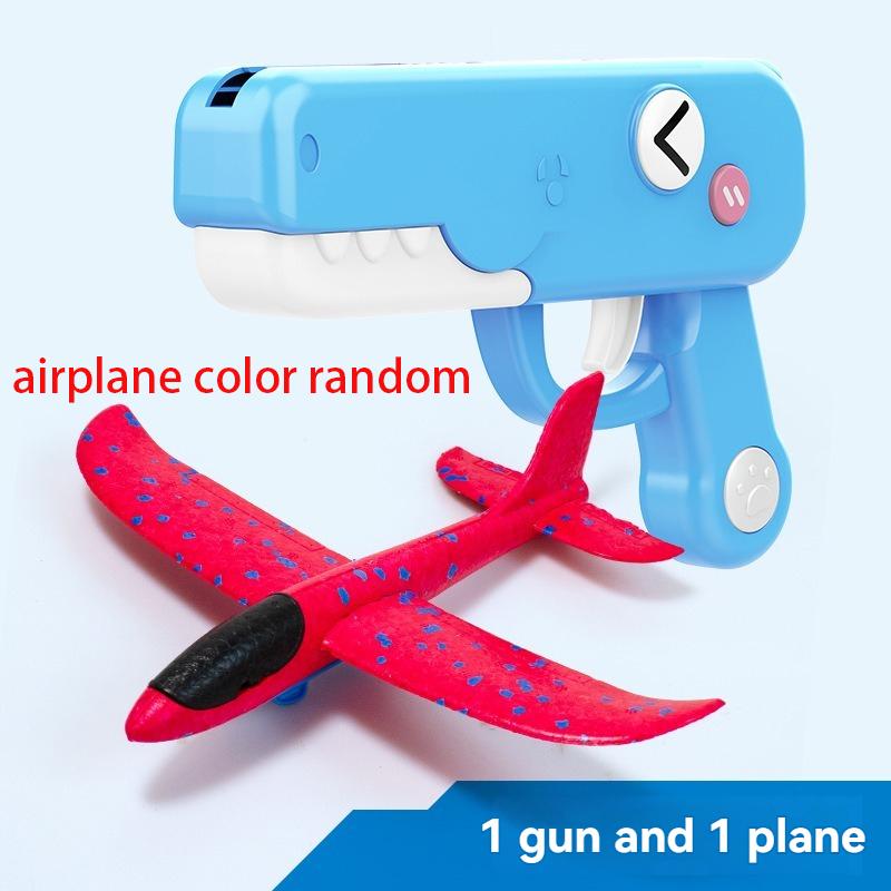 Outdoor Games Kids Glider Flight Throw Foam Plane Kite Shooting Gun, Plane Launcher Toy For Kids, Shooting Toy