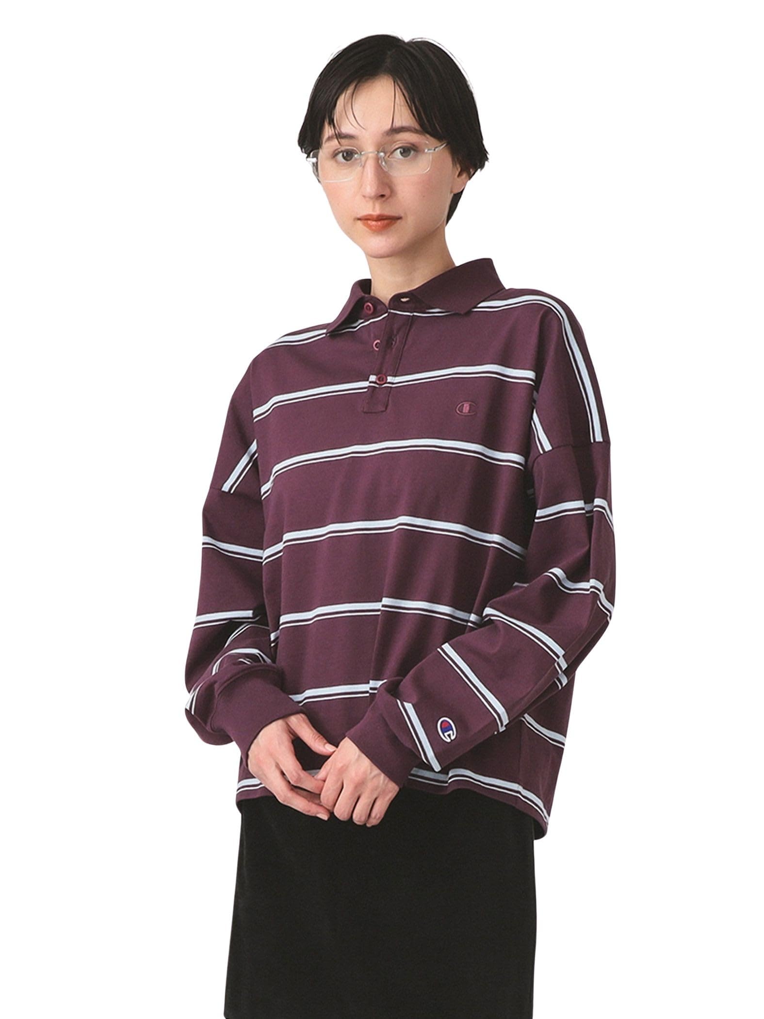 Поло Ray Beams [Специальный заказ] Поло в полоску Champion, Женское, Бордовое, Размер M