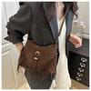 Long Tassel Women Cross Body Bag Shoulder Bag Handbags Large Capacity Women Tote Bag Fashion Ladies Handbag Black Brown