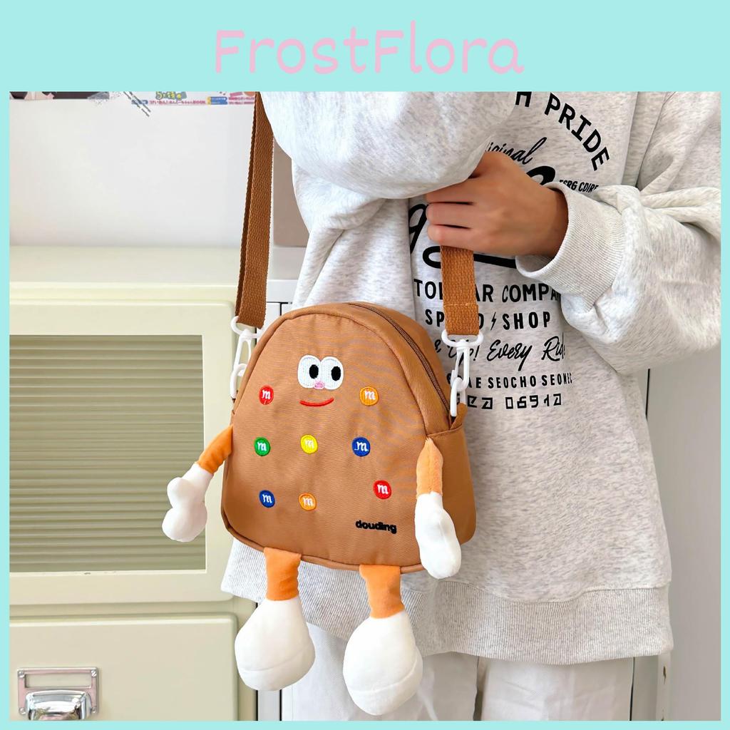 Cute Light Yellow Bear Embroidered Canvas Backpack For Kids Perfect For School And Daily Use