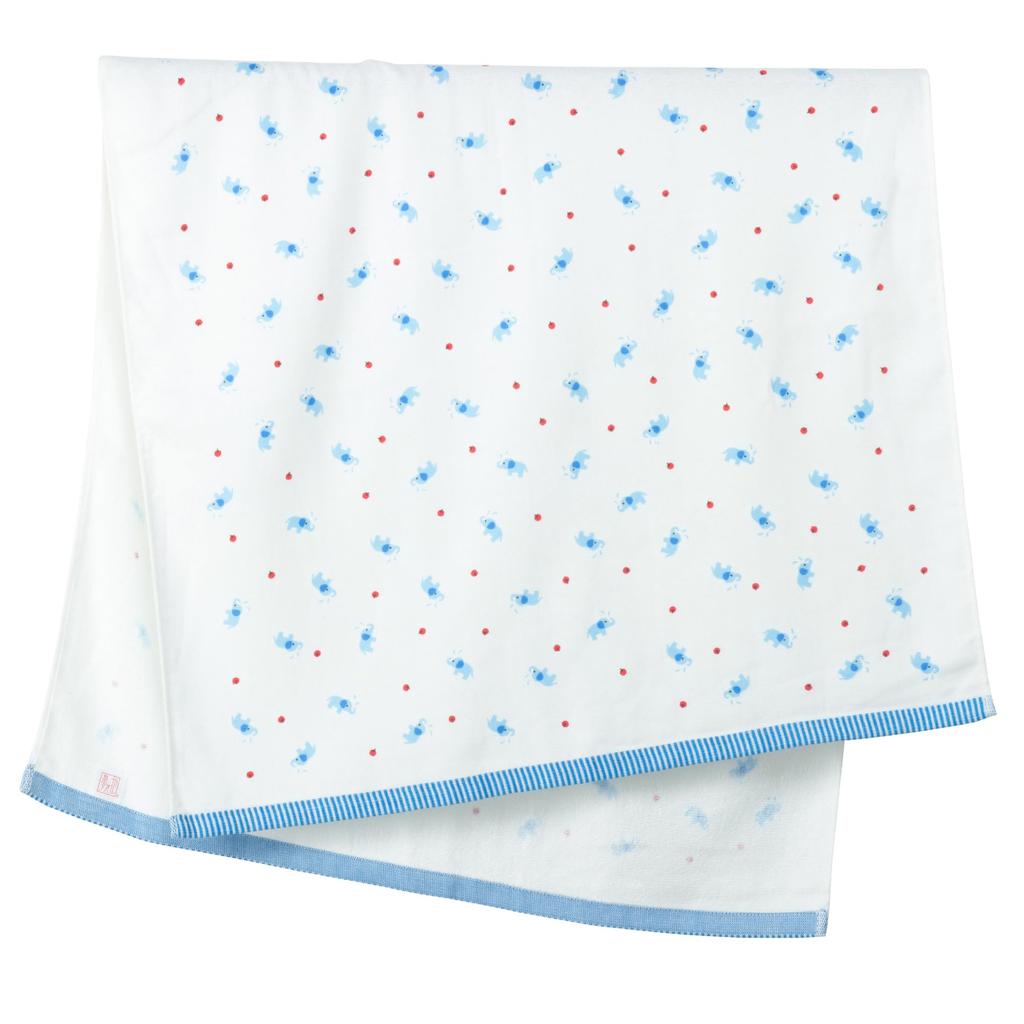 Nishikawa Bath Gauze Senshu Retro Animal Made In TT19002005 Towel, 60x120cm, Washable, & Pile, Thin, Quick-Drying, Lightweight, Print, Elephant,