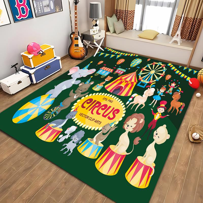 Amazing Circus Performance Large Area Carpets for Home Living Room  Children's Bedroom Sofa Doormat  Floor Rugs Anti-slip  Decor