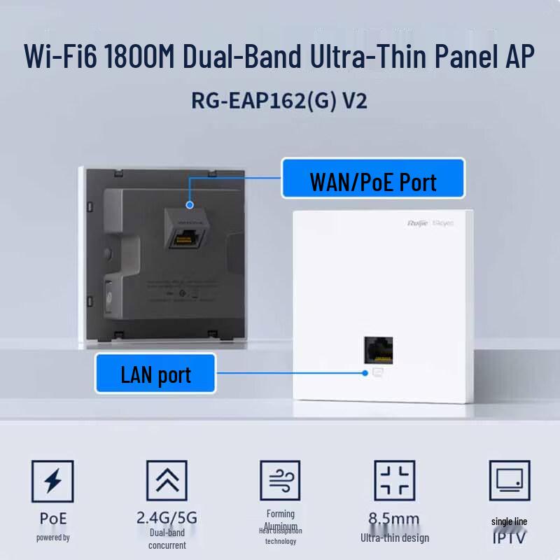 Ruijie RG-EAP162(G) V2 WiFi 6 Wireless AP Panel (CN Version)