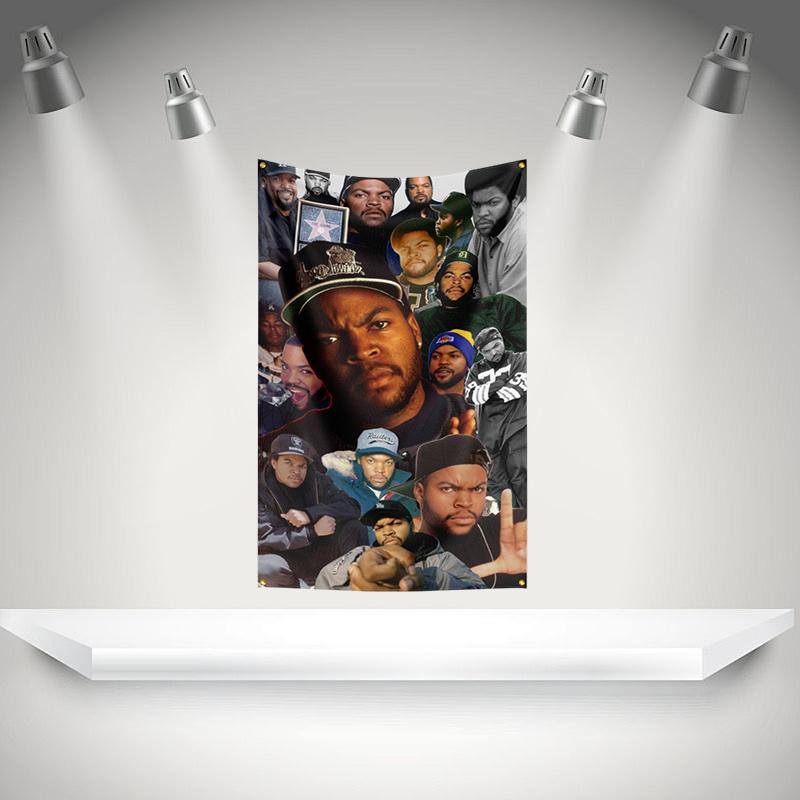 I-Ice Cubes Flag Rock Music Band Banner HD Printing Tapestry Exhibition, Music Band Fans, Garage Decor
