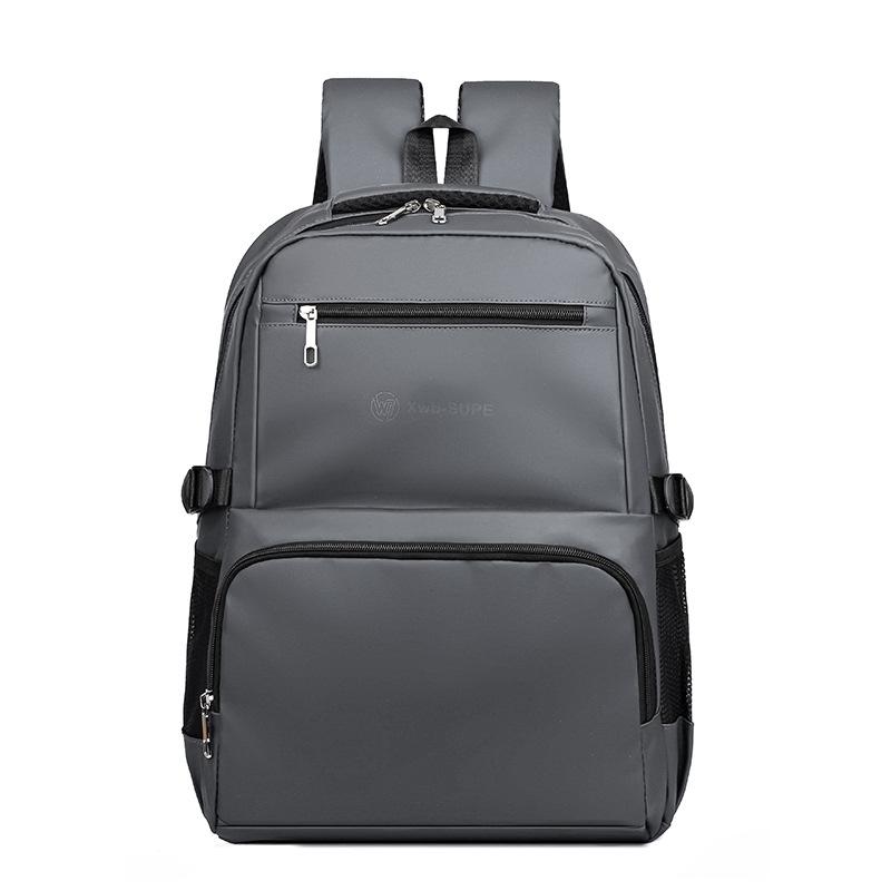 

Backpack Convenient and wear-resistant junior high school student schoolbag Simple large capacity Multi-compartment travel Men s backpack сірий колір