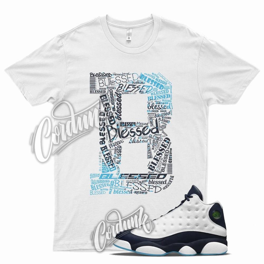 White BLESSED T Shirt for J1 13 Obsidian Powder Blue Carolina Navy UNC Chill Unisex T-Shirt XXXXL