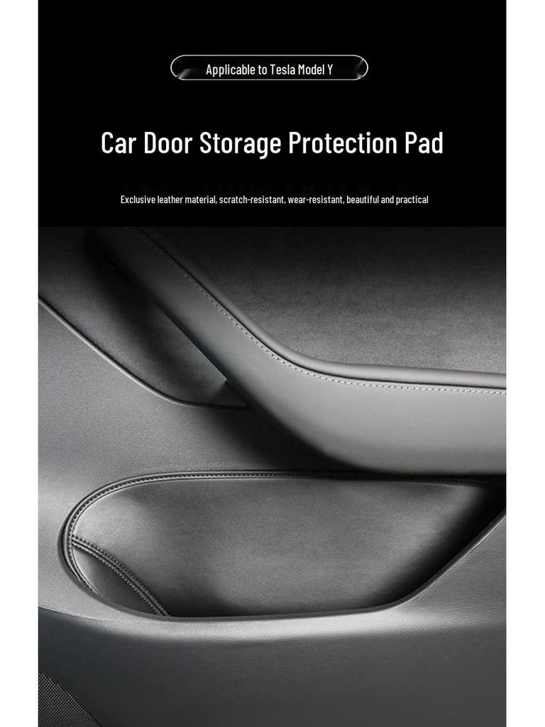 Grid Model Y Door Storage Anti-Slip Mat & Leather Interior Protection Accessories