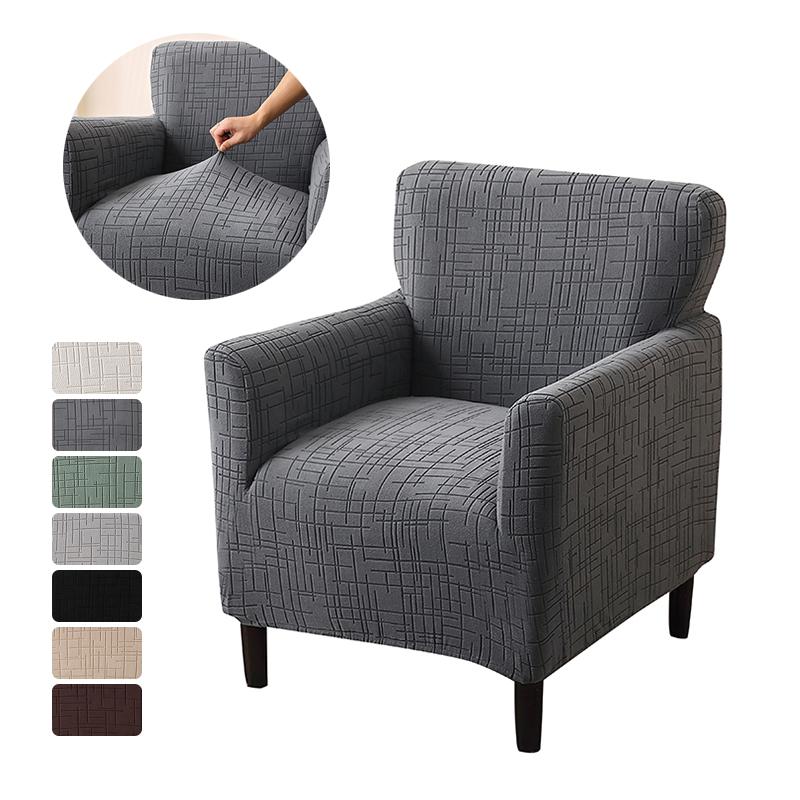 1PC Nordic Club Chair Cover for Living Room Elastic Jacquard Armchair Slipcover Non Slip Tub Single Sofa Slipcovers Funda Sillon