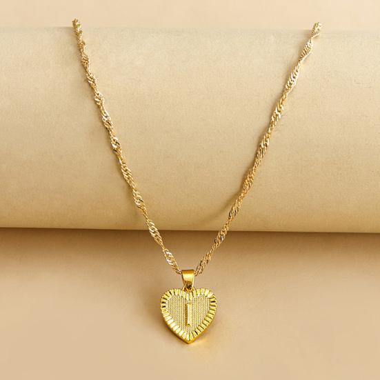 Pendant Necklace A-Z Initial Letter Heart Shape Jewelry Simple Bright Luster Necklace for Birthday