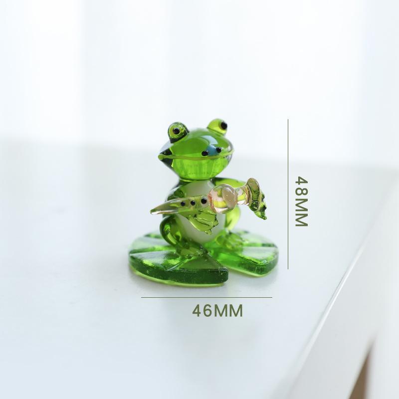 Miniatur Glasfrosch Figuren Mini Tiere Haushalt Dekor Statue Schreibtisch Fee Garten Ornament Haus Zubehör Neu