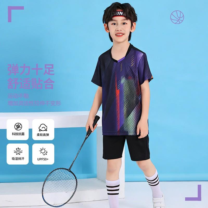 Kids Badminton Shirts Shorts Set Quick Dry Breathable Training Match Sports Wear