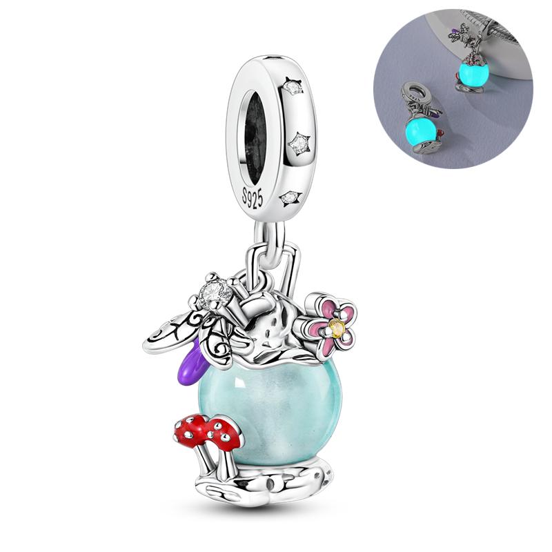 Copper Luminous Elf Glass Insect Planet Wish Bottle Pendant Fit Original Bracelet Diy Jewelry Original Design