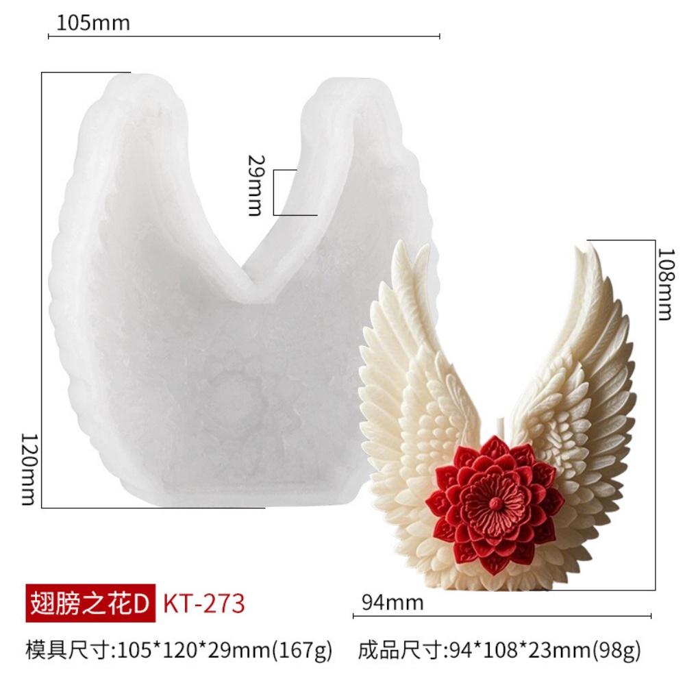 3D Wings Flower Fragrance Candle Silicone Mold Handmade Angel Wings Soap Candle Mold Gypsum Resin Production Tool Party Gift