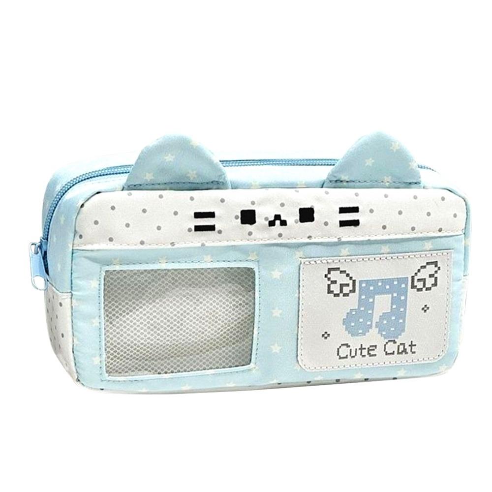 Large Capacity Pencil Case Pixel Music Not Print Pencil Pouch Kawaii Stationery Organizer  Gift