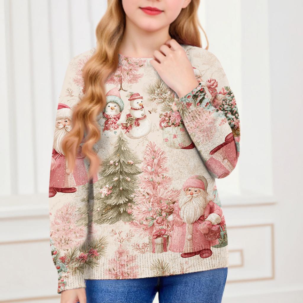 Christmas Day Sweatshirts For Children Boys And Girls Knit Sweater Cute Shirt Fall Crewneck Pullover Tops