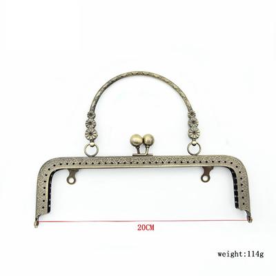 20Cm Square Embossing Wrist Metal Kiss Clasp Frame For Bags Flower Handle