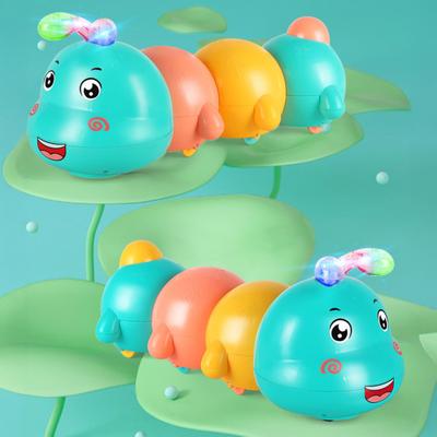 Electric Magnetic Caterpillar Toy with LED Light Music Toddlers Walking Caterpillar Toy Boys Girls Tummy Time Caterpillar Crawling Musical Toy