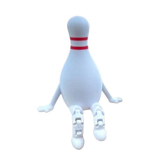 Bowling Buddy Figurine Bowling Ball Ornament with Articulated Legs Mini Bowling Pin Decoration Collectible for Home Shelves Desks Tables Display