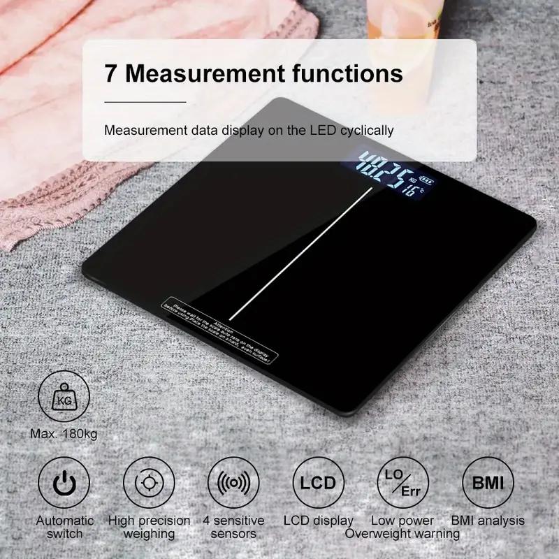 Digital Bathroom Scale Highly Accurate Body Weight Scale With Lighted LED Display Round Corner Design Weight Scale