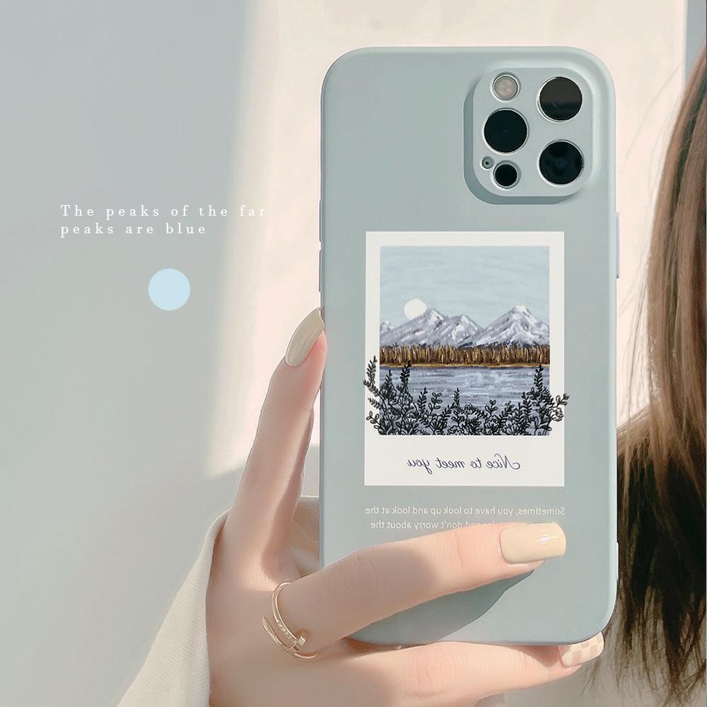 Art Oil Painting Snow Mountain Case for iPhone 16 iPhone 17 iPhone 17 Pro Max