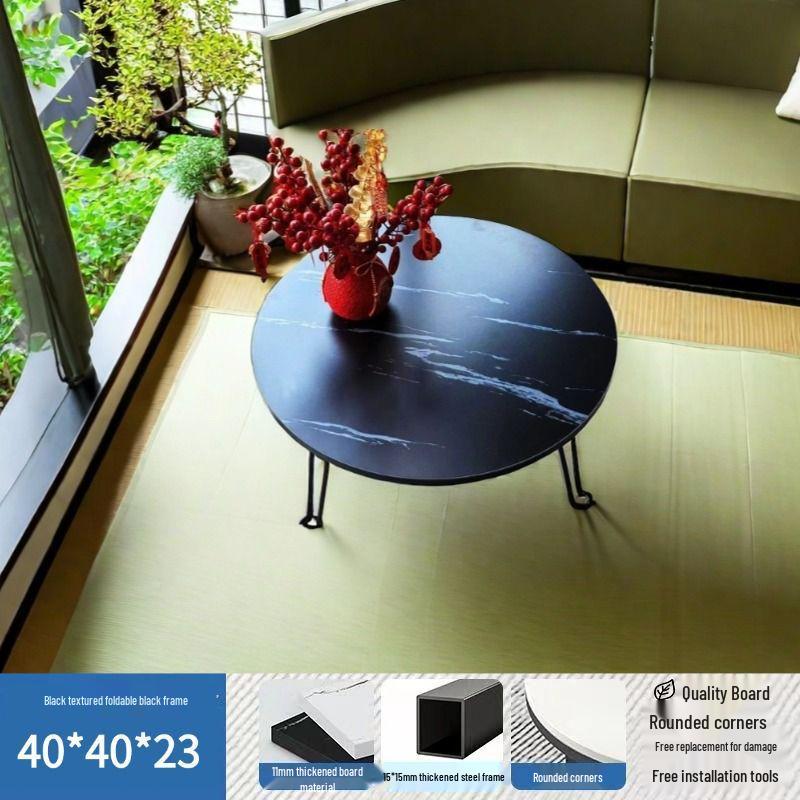 Simple Modern Light Luxury Coffee Table - Small Round Side Table for Living Room or Bedroom