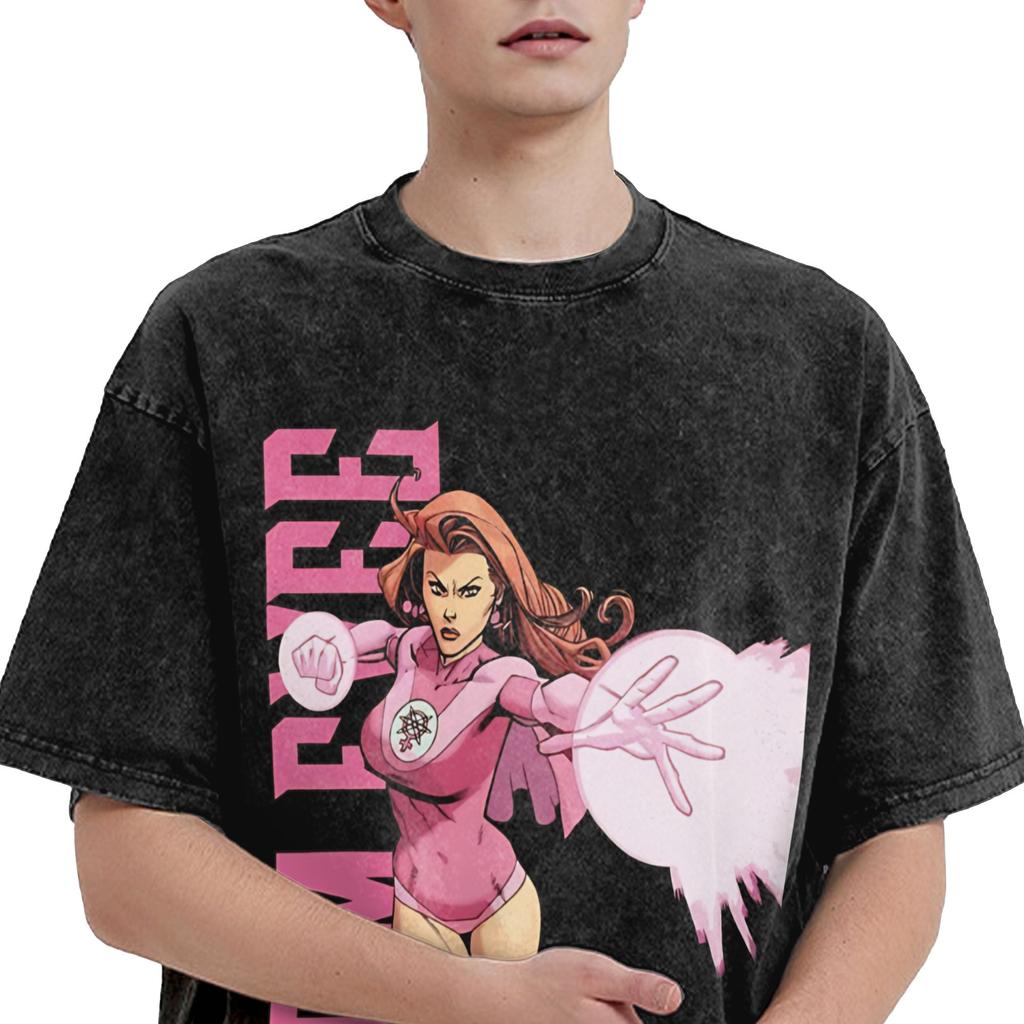 Couple T Shirt Atom Eve- Invincible Character Washed T Shirts Harajuku  Summer Tee Shirt Y2K Retro Cotton Clothing Gift Idea