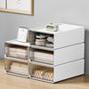 Office Desktop Storage Box Organizer Drawer-style Workstation A4 File Storage Cabinet Transparent Storage Boxes Stackable Rack