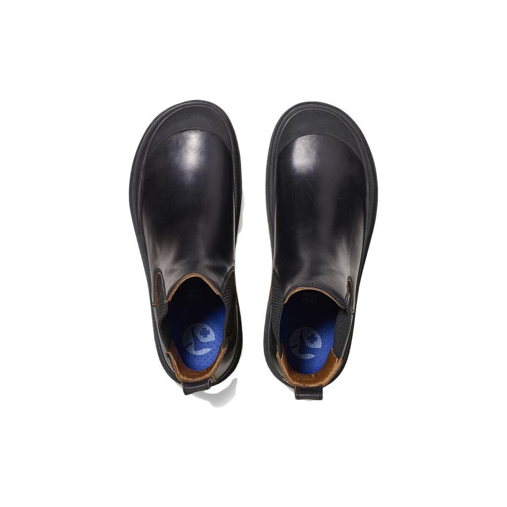 Birkenstock Prescott Slip On Leather British Style Vintage Round Toe Short Chelsea Boots Women boots Black 1025218
