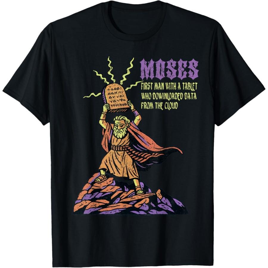 Moses First Man With a Tablet Funny Commandments Men Kids T-Shirt XXXXXL чёрный