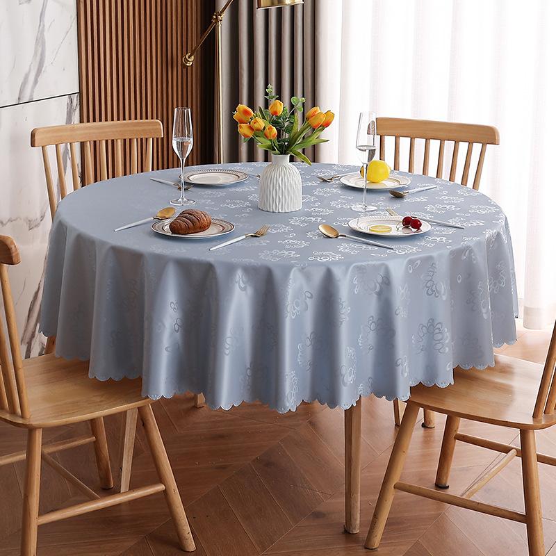 European Waterproof Tablecloth Fabric Oil-Proof And Anti-Scalding Leave-In Tablecloth Hotel Household Round Round Table Dining Table Cloth Tablecloth