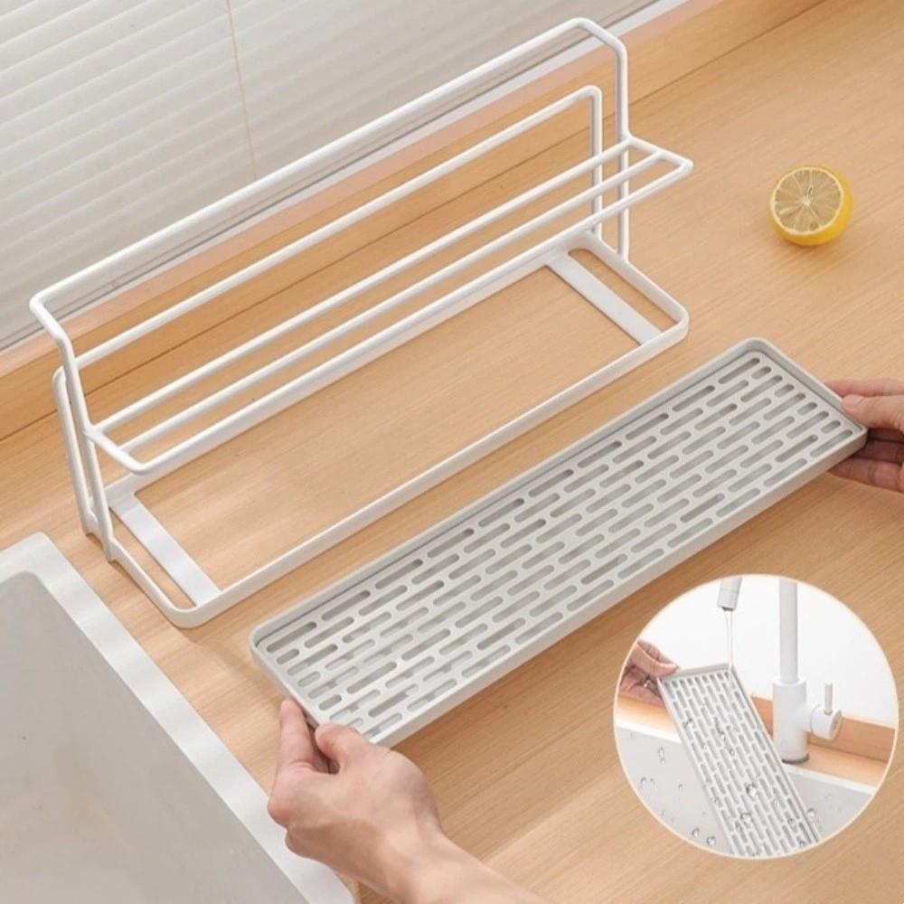Double-layer Drain Cup Rack Sink Storage Rack Cup Storage Tray 2Layer Cup Storage Rack Countertop