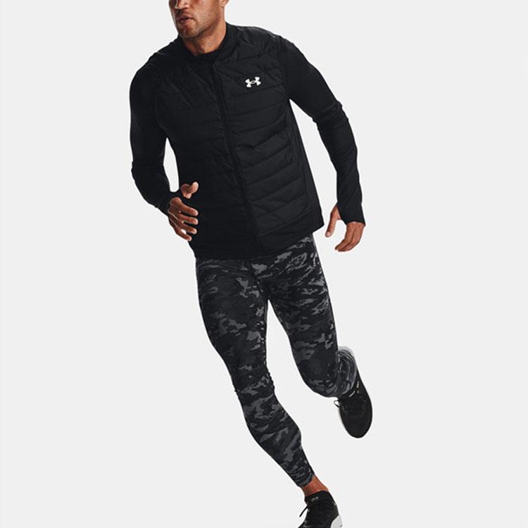 Under Armour Insulate Running Sports Solid Color Down Vest Men Vests Black 1364790-001