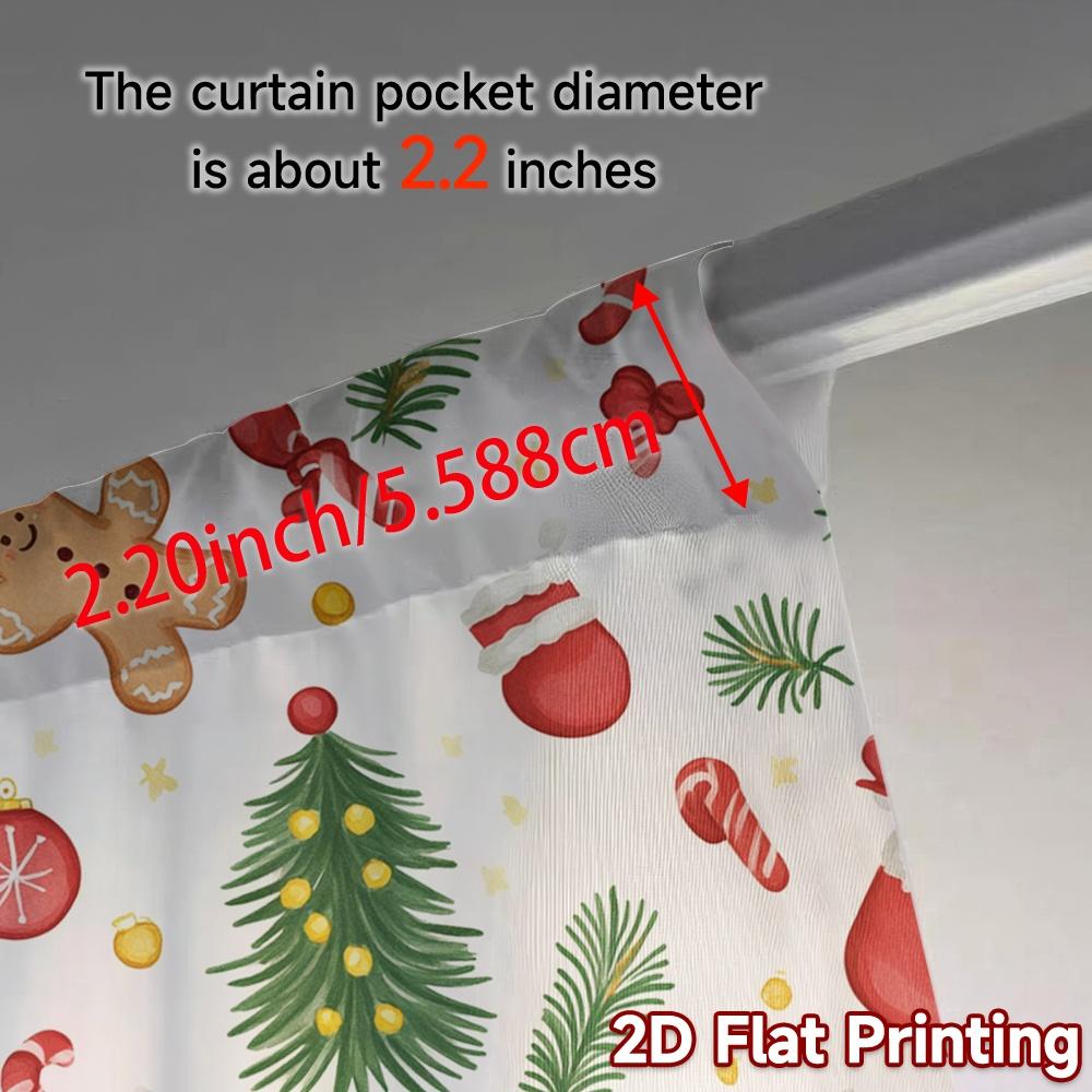 2pcs,Curtains Christmas Cookie Tree Stocking garland (3) Modern Curtains&Drapes Versatile Polyester Curtains All Seasons Use for