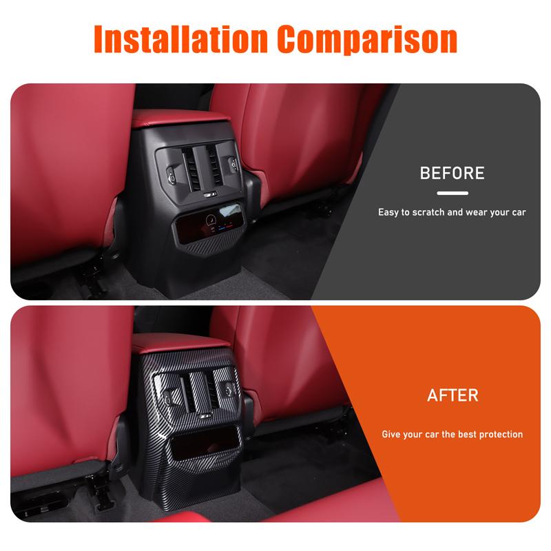 ABS carbon fiber pattern Rear outlet anti-kick cover For BMW X3 G45 2025+ Car interior accessories