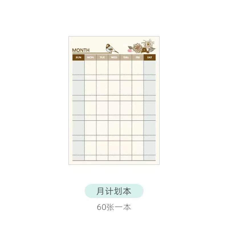 Gift Whirling Creative Kawai Stationery Blue Bird Flower Story Sticky Note Book Student Planner 4 Choices Lovely Notebook