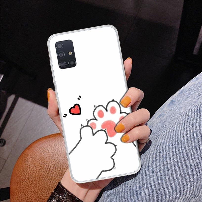 Cat Footprint Funny Paw Cute Phone Case For Samsung Galaxy A52 A32 A22 A12 A51 A31 A50S A30S A20S A10S Note 20 Ultra 10 Plus S10