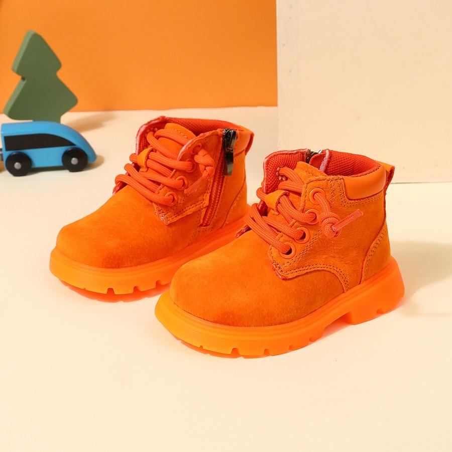 

Autumn Baby Boots Leather Boys Ankle Boots Orange Soft Sole Non-slip Toddler Girls Boots 21 оранжевый
