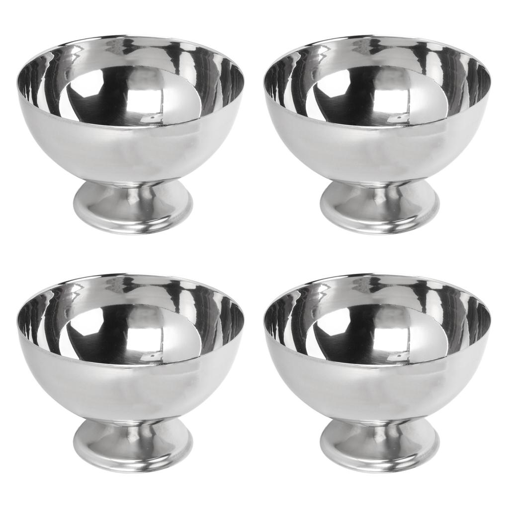 4Pcs Stainless Steel Dessert Bowl Multi Functional Drop Resistant Rustproof Ice Cream Cups with