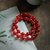 Xu Yan Style Rosy Red Agate Double-Wrap Bracelet, Skin-Brightening Cinnabar Hand String, Zodiac Gift