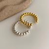 925 Sterling Silver Rings For Women Geometric Fine Jewelry Finger Adjustable Simple Gold Dots Ring For Party Birthday Gift