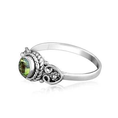 Natural Peridot Gemstone Handmade Designer Women Ring, Solid 925 Sterling Silver Ring, Unique Design Ring