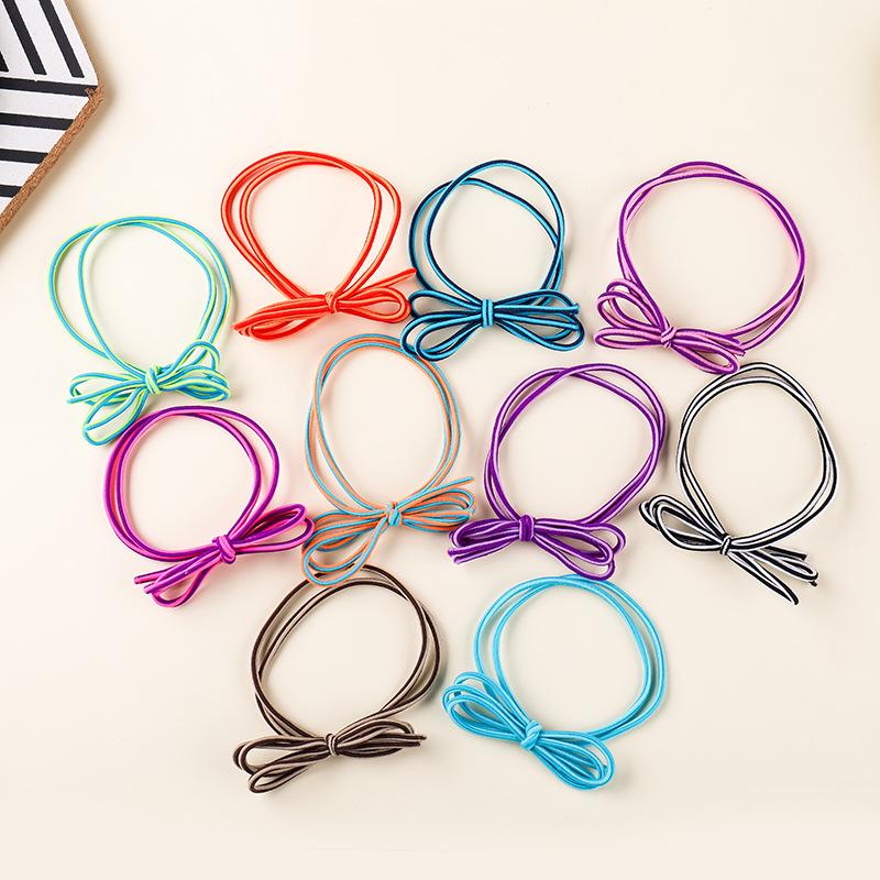 

Новая корейская резинка для волос с бантом смешанных цветов для женщин - летняя резинка для высокого хвоста