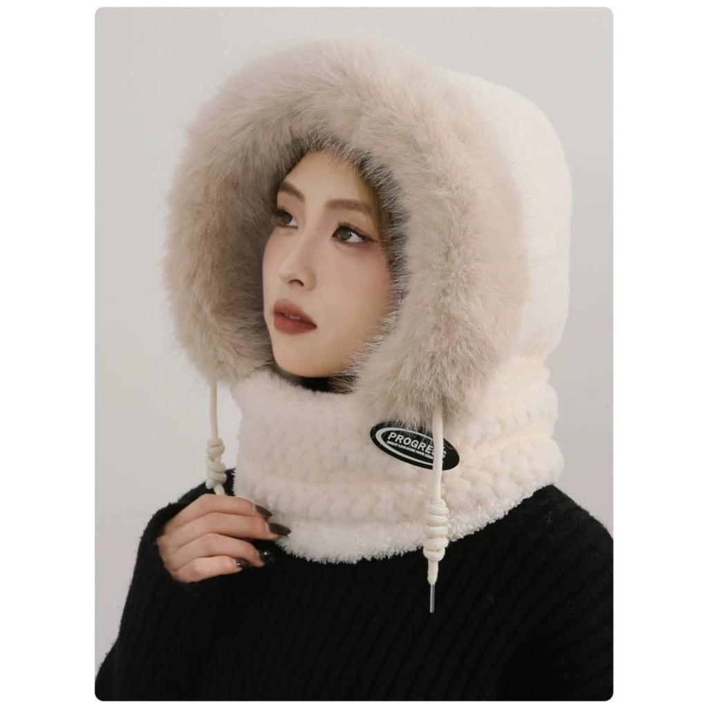 Thick Hat, Warm Hat, Women's Scarf, Plush Hat, Pullover Hat, Cycling Hat, Windproof Hat