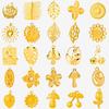 6pcs Cute Mushroom Cherry Flower Pendants Real Gold Plated Stainless Steel Charms For Jewelry Making Supplies DIY Bracelets Bulk